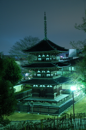 夜明け前の興福寺三重塔