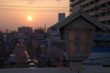 矢立橋からの夕焼け